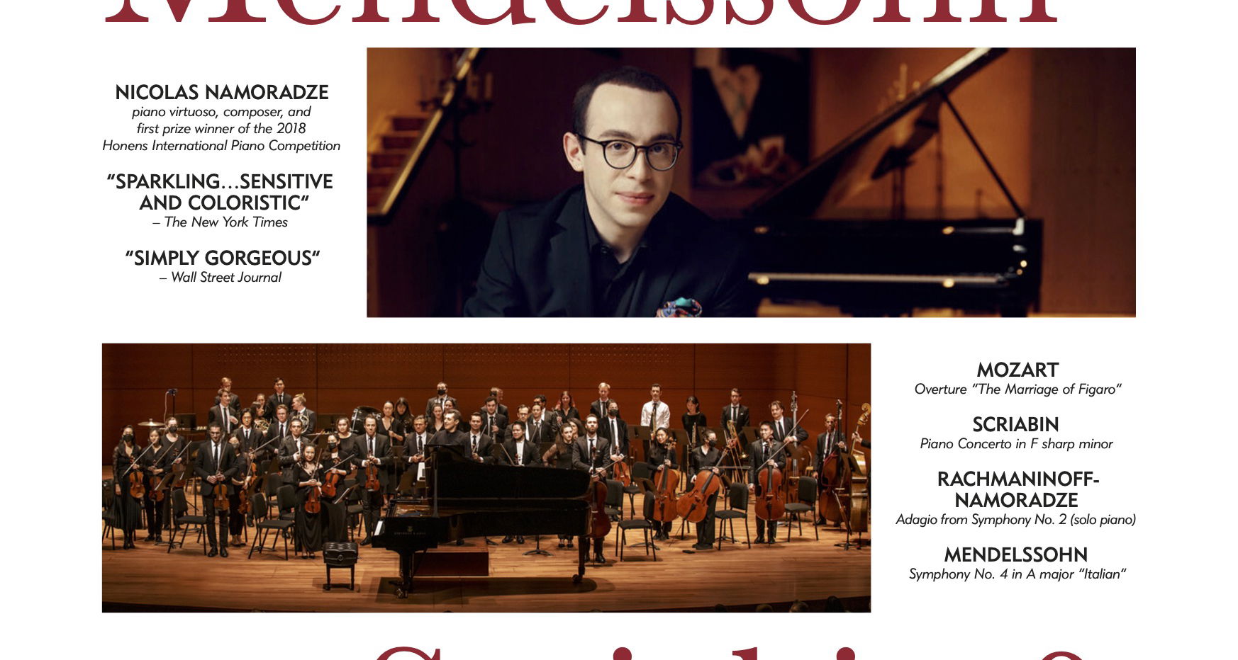 Pegasus Presents: Mozart, Mendelssohn, Scriabin, & Rachmaninoff at Merkin Hall!