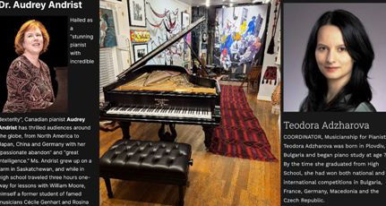 2027 April 11 Sunday Afternoon 2pm Four Hands Program: Teodora Adzarova & Audrey Andrist, virtuoso pianists & POTLUCK DINNER BUFFET 110/61