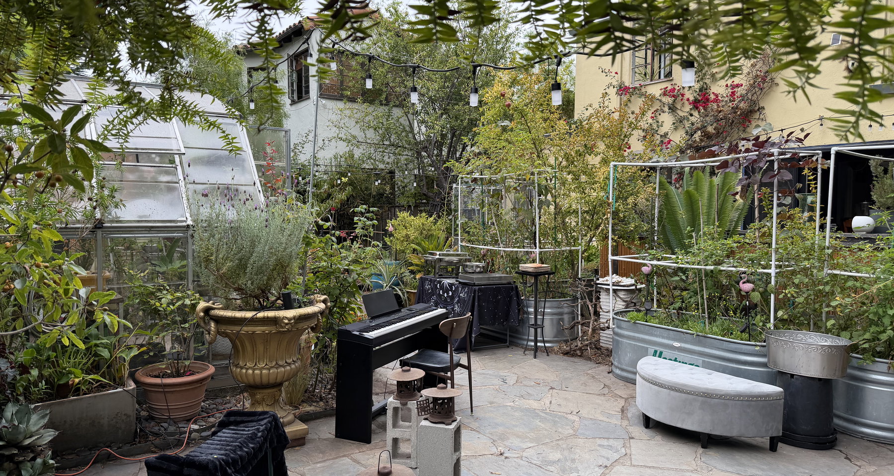 Violin, Piano, & Cello in an Evening Garden