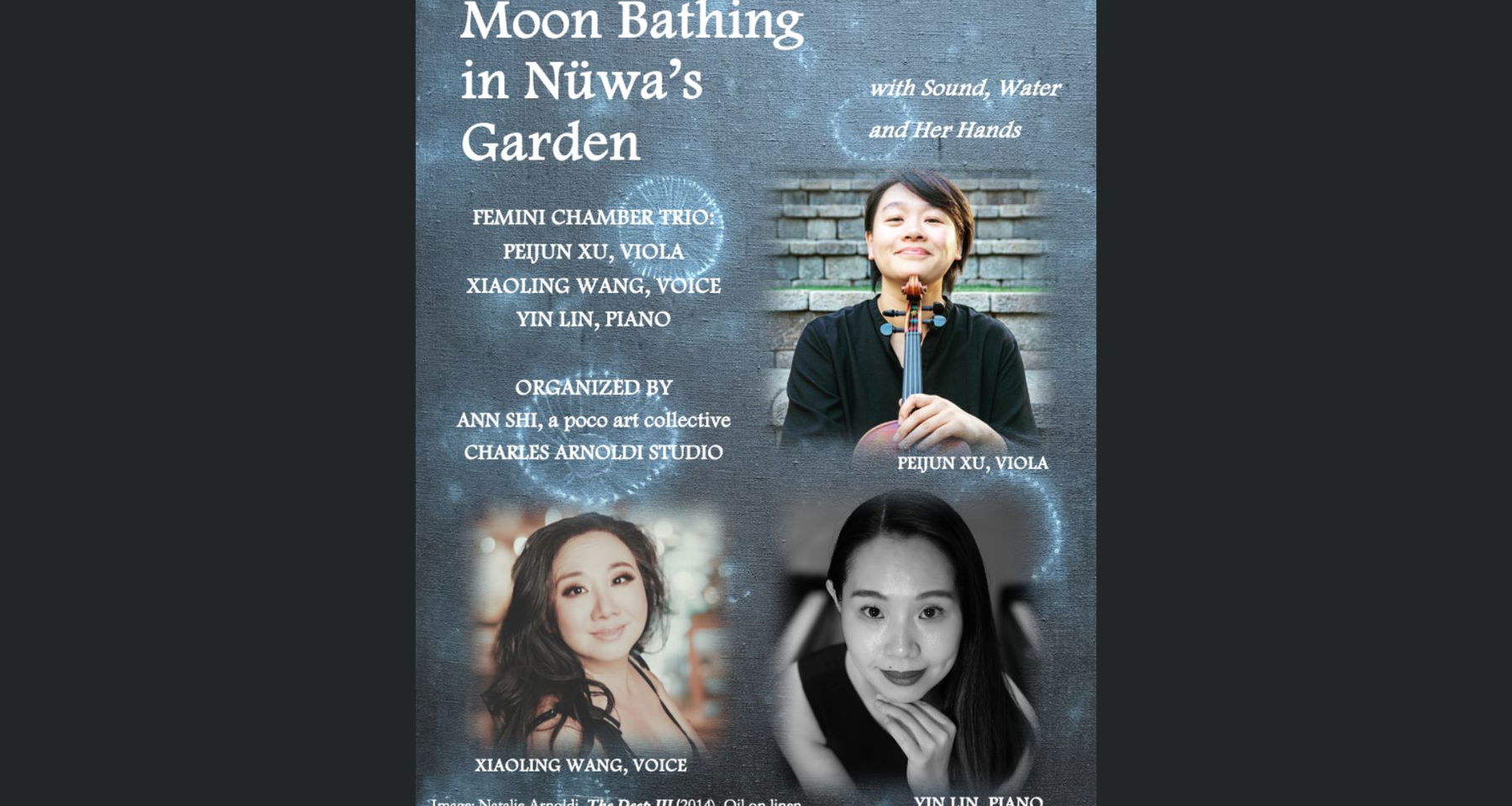 Moon-bathing in Nüwa’s Garden, a concert for voice, viola and piano in an art gallery