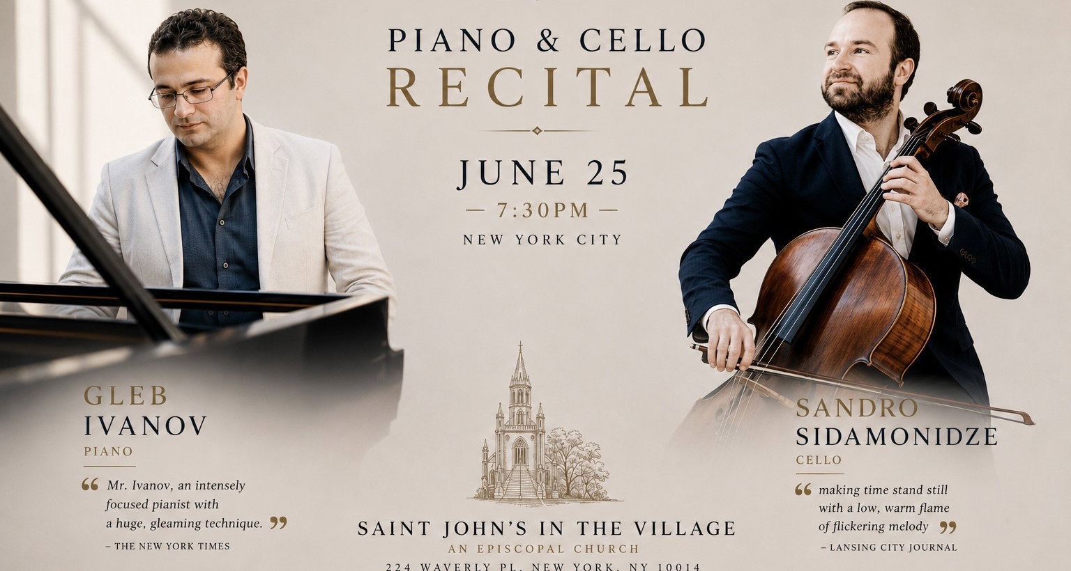 “Echoes & Fire” An Intimate Piano & Cello Recital