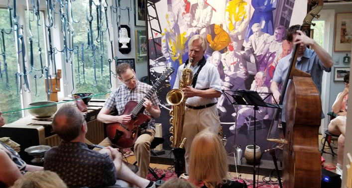 15feb26 Sunday 2:15pm Anders Lundegard Baritone-Tenor Saxophone, Daniel Brown Acoustic Upright Bass & Steve Herberman Jazz Guitar 98/49
