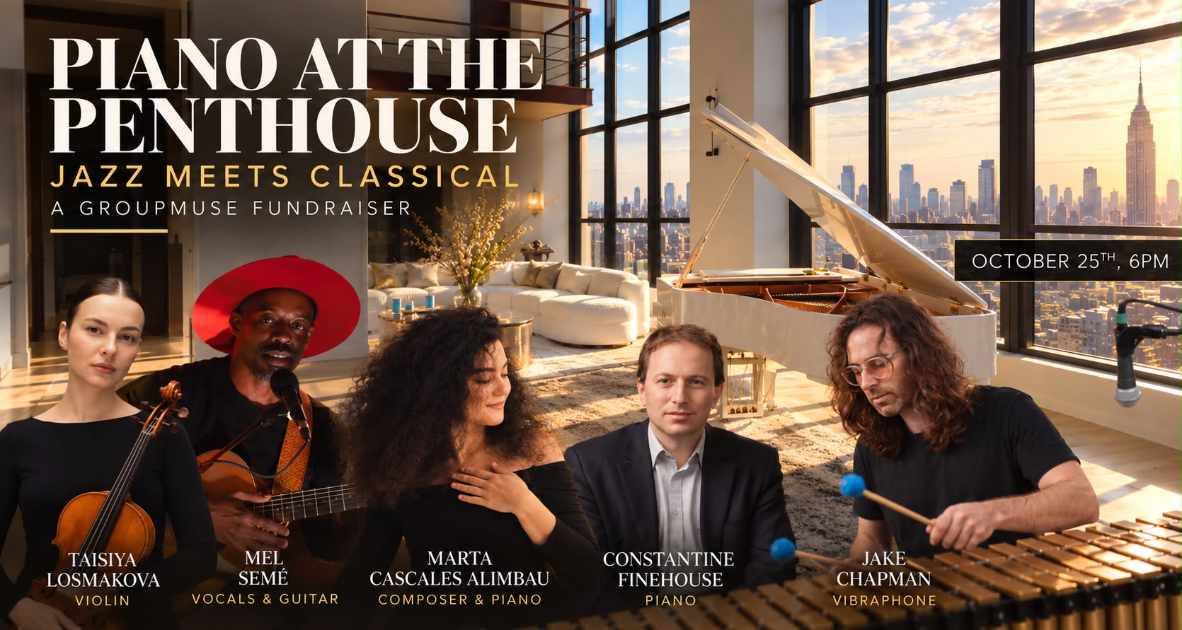 Piano at the Penthouse: A Groupmuse Fundmuser