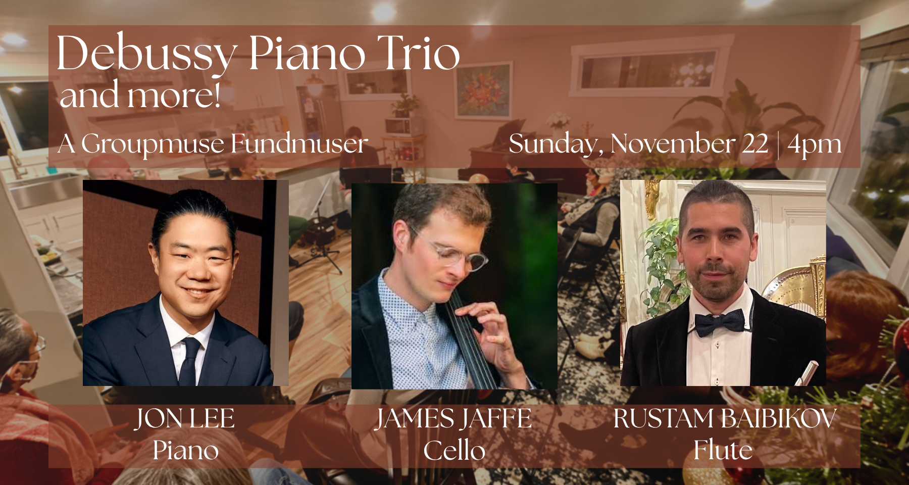 Debussy Piano Trio and more - A Groupmuse Fundmuser
