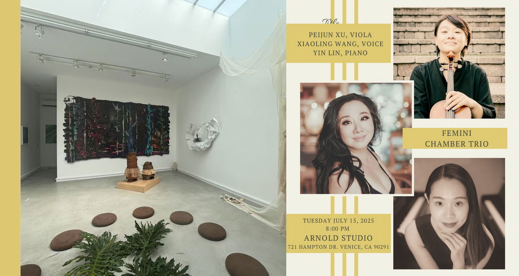 Echoes of Voice, Viola and Piano: Moon-bathing in Nüwa’s Garden, a concert in an art gallery