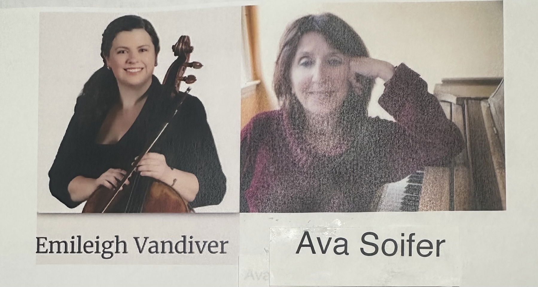 Enjoy an afternoon with cellist, Emileigh Vandiver and pianist, Ava Soifer!
